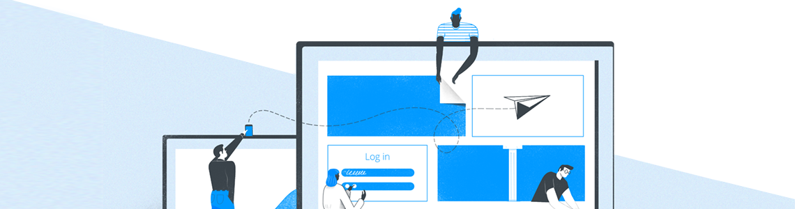 people logging in on computer screens
